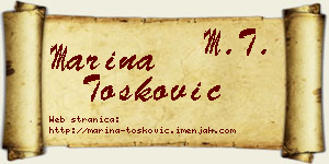 Marina Tošković vizit kartica
